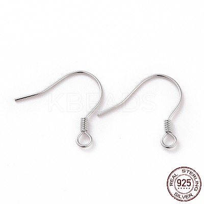 Anti-Tarnish Rhodium Plated 925 Sterling Silver Earring Hooks STER-D035-22P-1