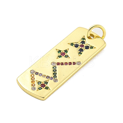 Real 18K Gold Plated Brass Micro Pave Cubic Zirconia Pendants KK-R159-06A-G-1