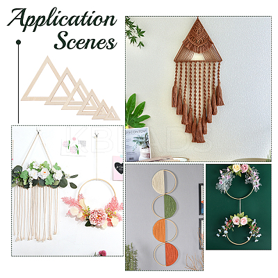 2 Sets Triangle Wood Hoop Rings Macrame for DIY Craft Making DIY-BC0009-97-1