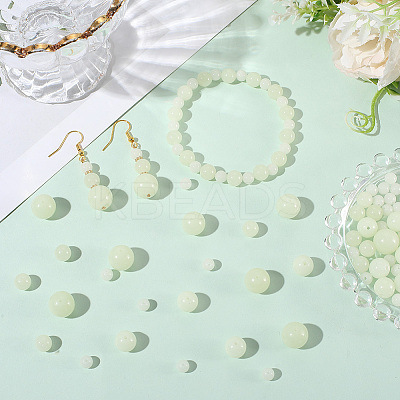 100Pcs 4 Styles Luminous Round Glass Beads GGLA-SC0001-20A-1