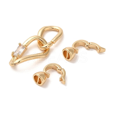 Brass Fold Over Clasps KK-A227-07G-1