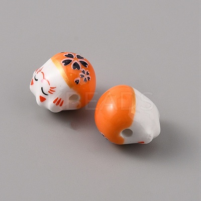 Handmade Porcelain Beads PORC-WH0016-02G-1