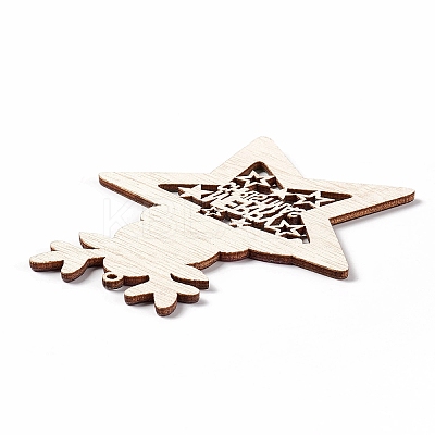 Christmas Spray Painted Wood Big Pendants LS-FIND-H030-22-1