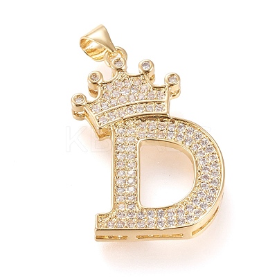 Brass Micro Pave Cubic Zirconia Pendants KK-R138-002D-1