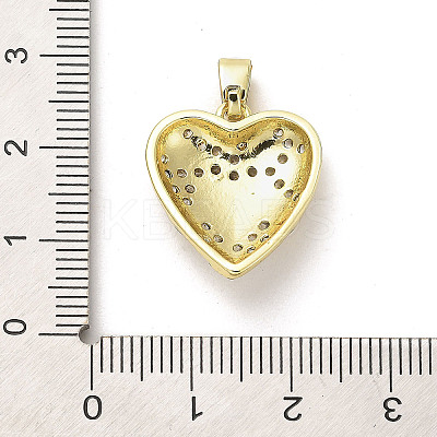 Rack Plating Brass Micro Pave Clear Cubic Zirconia Pendants KK-M276-05G-1