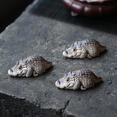 Ceramics Tea Pet Alligator/Crocodile Figurine Statue for Home Office Desktop Ornament PW-WG2BD69-01-1