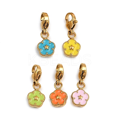 304 Stainless Steel Enamel Pendant Decorations STAS-G359-05G-1