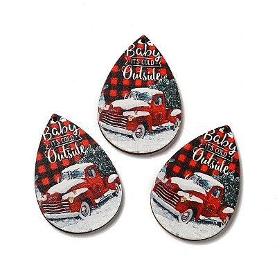 Single Face Printed Wood Big Pendants LS-WOOD-H102-03K-1