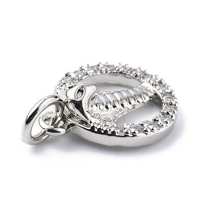 Brass Micro Pave Cubic Zirconia Charms ZIRC-F131-12P-1