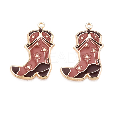 Rack Plating Alloy Enamel Pendants ENAM-N056-384KCG-02-1