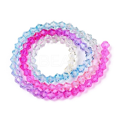 Gradient Color Baking Paint Glass Bead Strands DGLA-A039-T4mm-A08-1