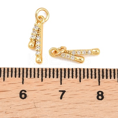 Brass Micro Pave Cubic Zirconia Charms KK-F927-20G-1
