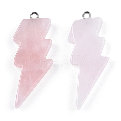 Natural Rose Quartz Pendants G-N332-53-A20-1