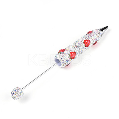Resin & Polymer Clay Pave Rhinestone Ball-Point Pen AJEW-T013-04D-1
