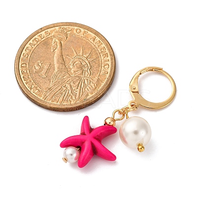 Starfish Synthetic Turquoise Pendant Decoration HJEW-TA00345-1