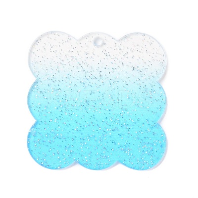 Transparent Acrylic Pendants TACR-F005-01-1
