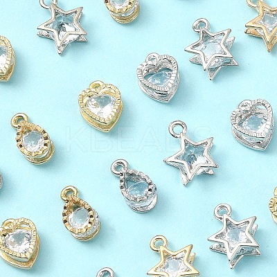 60Pcs 6 STYLES Alloy Charms ZIRC-YW0001-22-1
