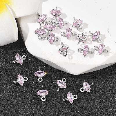 SHEGRACE Brass Pave Cubic Zirconia Horse Eye Connector Charms XGRQ2O565-436C-P-1