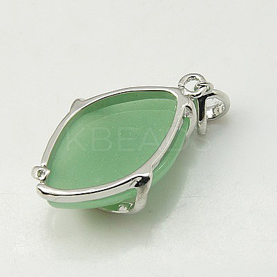 Natural Green Aventurine Pendants G-G073-2-1