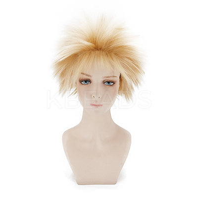 Short Blonde Wavy Cosplay Party Wigs OHAR-I015-03-1