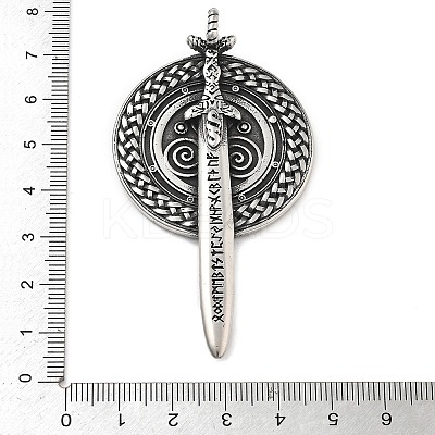 304 Stainless Steel Big Pendants STAS-V008-09AS-1