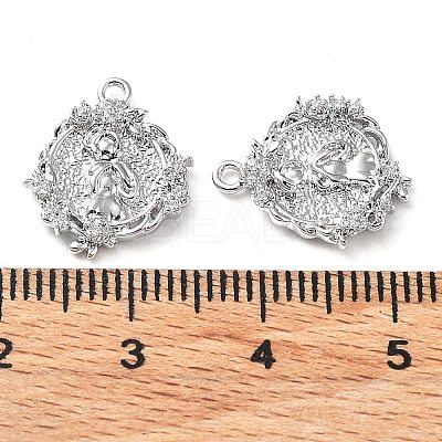Rack Plating Brass Micro Pave Cubic Zirconia Pendants KK-K333-81P-1
