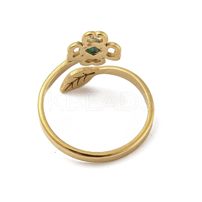 304 Stainless Steel with Synthetic Malachite Ring Ion Plating(IP) RJEW-Z031-01F-03-1