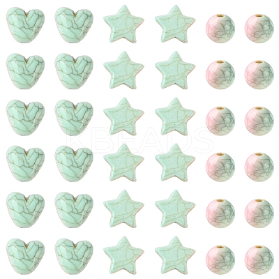 150Pcs Crackle Opaque Acrylic Beads OACR-YW0004-50-1