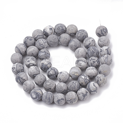 Natural Map Stone/Picasso Stone/Picasso Jasper Beads Strands G-T106-221-1