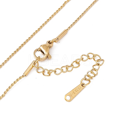 Heart Pendant Necklace with Twist Rope Chains NJEW-G074-45G-1