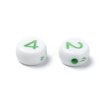 Opaque Acrylic Flat Round Beads X-SACR-Q100-M034-1