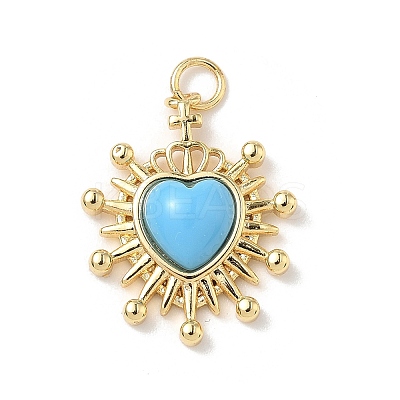 Heart Brass Pendants KK-D426-16E-G-1