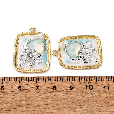 Light Gold Tone Alloy Enamel Pendants ENAM-B028-37KCG-02B-1