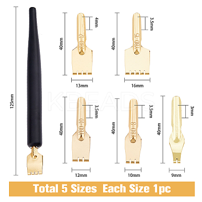 5Pcs Brass Fourtain Pen Nibs AJEW-FH0002-75-1