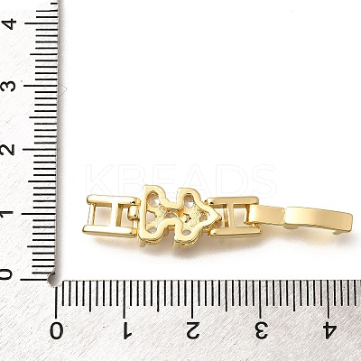 Brass Micro Pave Clear Cubic Zirconia Fold Over Clasps KK-Q043-21G-1