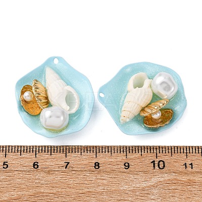 Spray Painted Iron Pendants ENAM-B028-09KCG-1