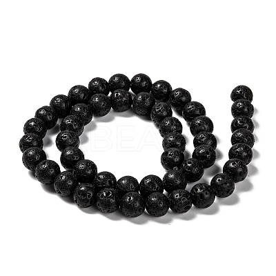 Natural Lava Rock Round Bead Strands LS-G-M169-8mm-03-1