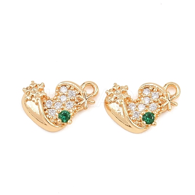 Christmas Brass Micro Pave Cubic Zirconia Pendants KK-L261-15B-G02-1