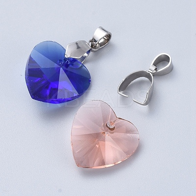 Tarnish Resistant 201 Stainless Steel Pendant Pinch Bails X-STAS-E437-28P-1