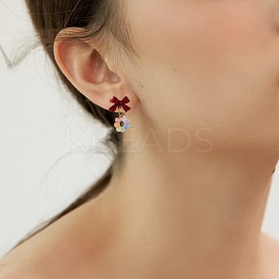 32Pcs 2 Colors Alloy Stud Earring Findings FIND-BBC0004-33-1