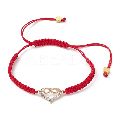 Alloy Rhinestone Heart with Infinity Link Bracelet BJEW-JB10003-1