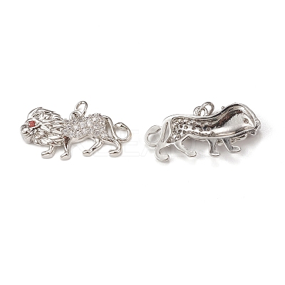 Brass Micro Pave Cubic Zirconia Charms KK-E068-VB301-1