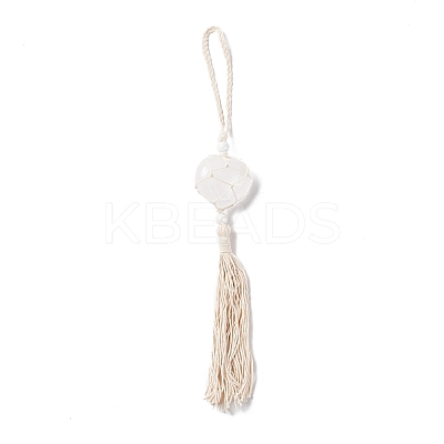 Natural Quartz Crystal Pendant Decorations HJEW-E579-01B-1