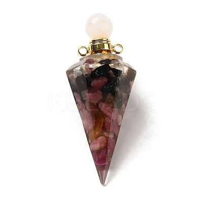 Natural Tourmaline Perfume Bottle Pendants G-H285-01G-07-1
