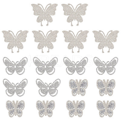 18Pcs 3 Styles Butterfly Hotfix Rhinestone Appliques DIY-CA0007-62-1