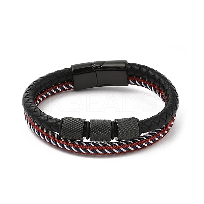 Braided Leather Multi-strand Bracelets BJEW-Z081-15EB-1