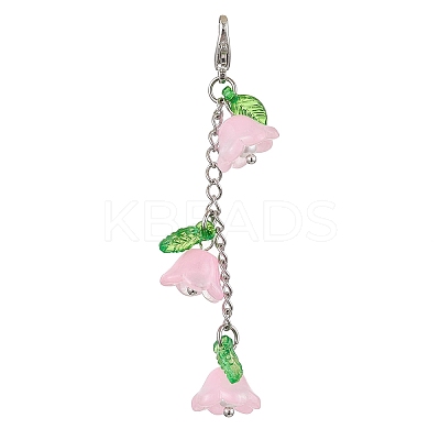 Lily of the Valley Acrylic & Glass Pendant Decorations HJEW-JM02419-1