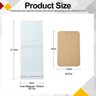 50Pcs Blank Paper Display Cards CDIS-CJ0001-08-1