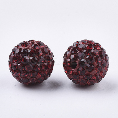 Handmade Polymer Clay Rhinestone Beads RB-S250-12mm-A11-1