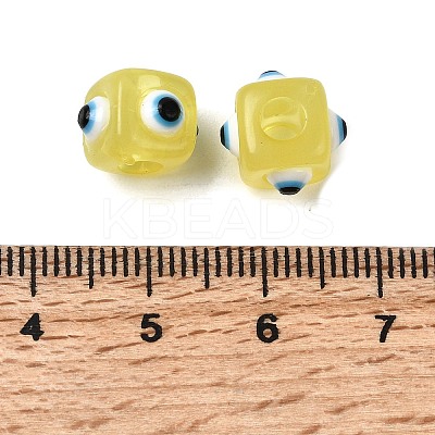 Resin Evil Eye European Beads RESI-A021-08-1
